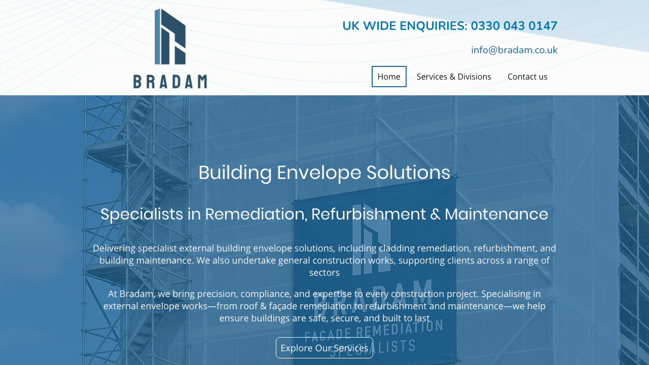BRADAM LTD website preview