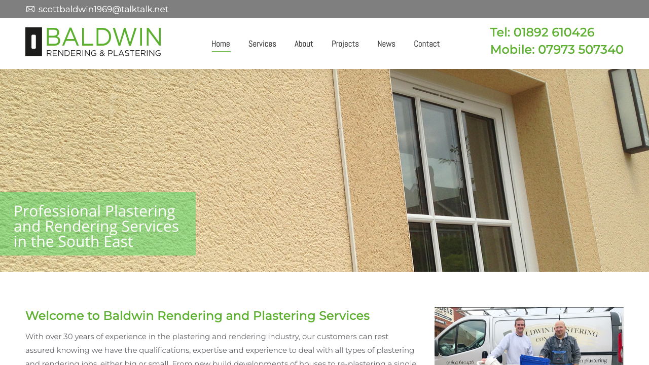 BALDWIN PLASTERING LIMITED website preview