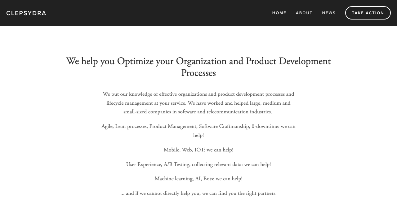 CLEPSYDRA CONSULTANCY LTD website preview
