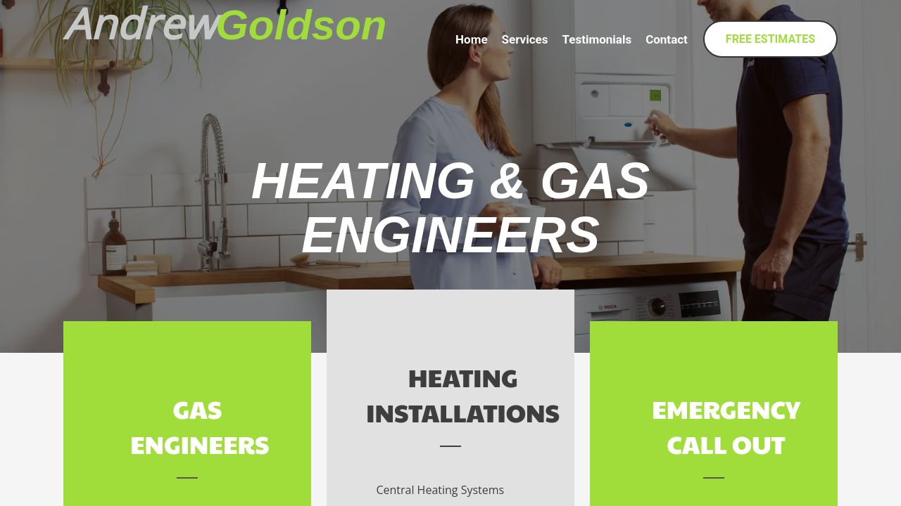 ANDREW GOLDSON HEATING & GAS SERVICES LTD website preview