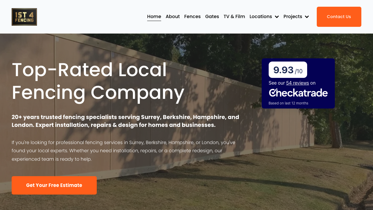 1ST4FENCING SERVICES LTD website preview