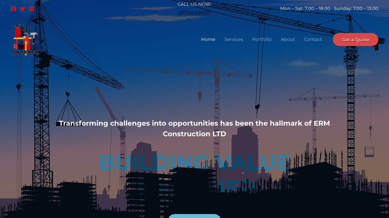 ERM CONSTRUCTION LTD website preview