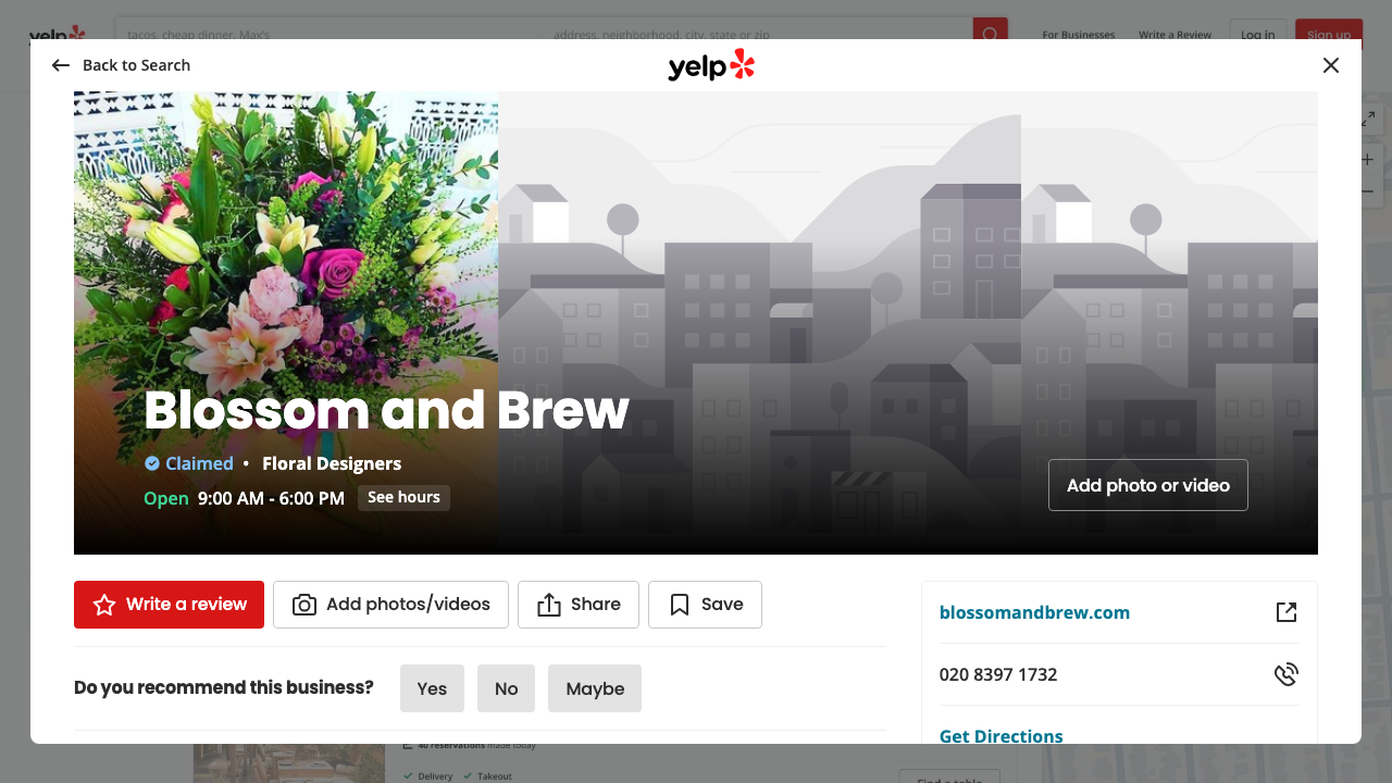 BLOSSOM & BREW LIMITED website preview