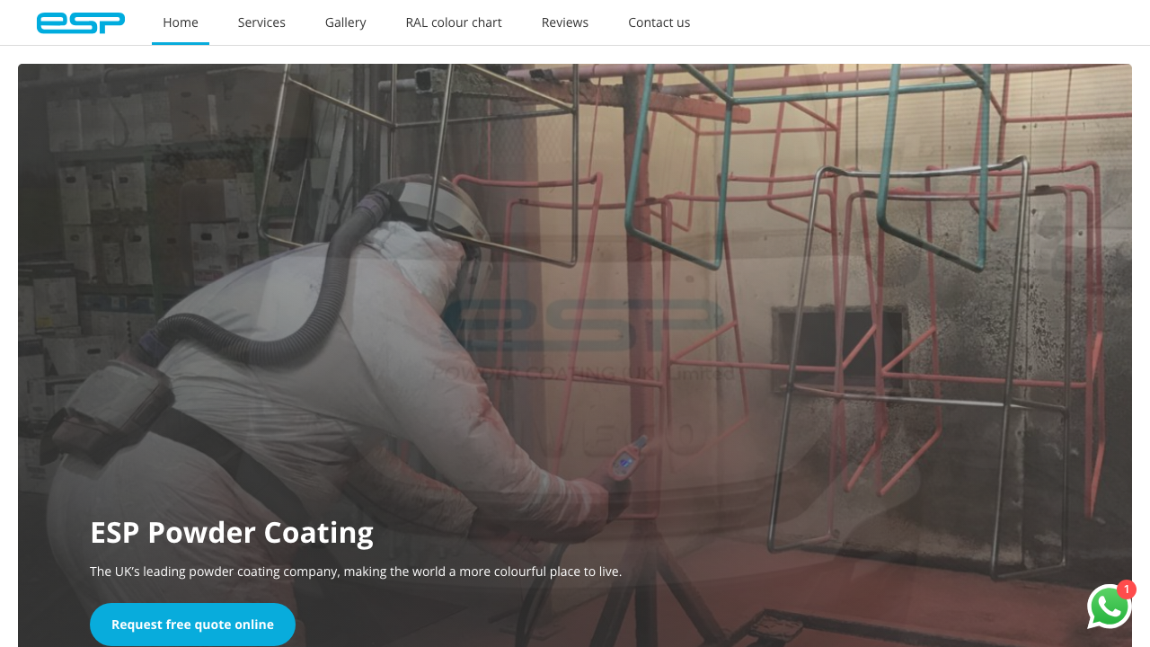 ESP POWDER COATING (UK) LIMITED website preview