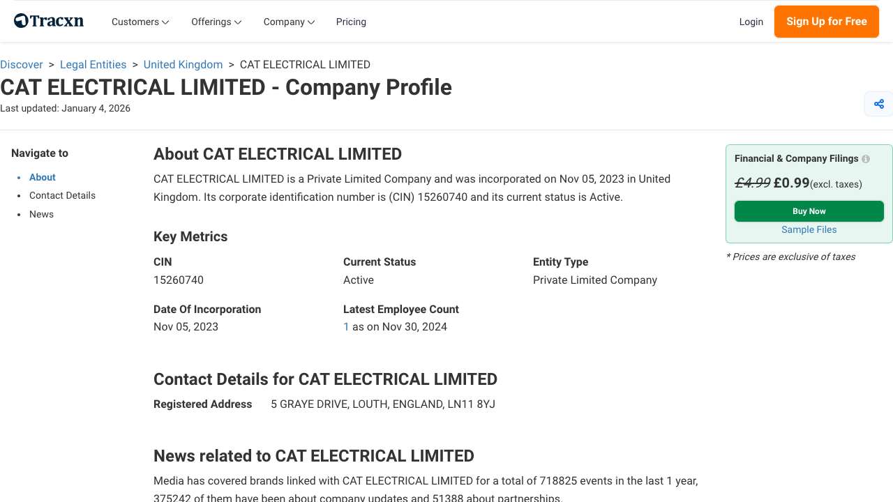 CAT ELECTRICAL LIMITED website preview