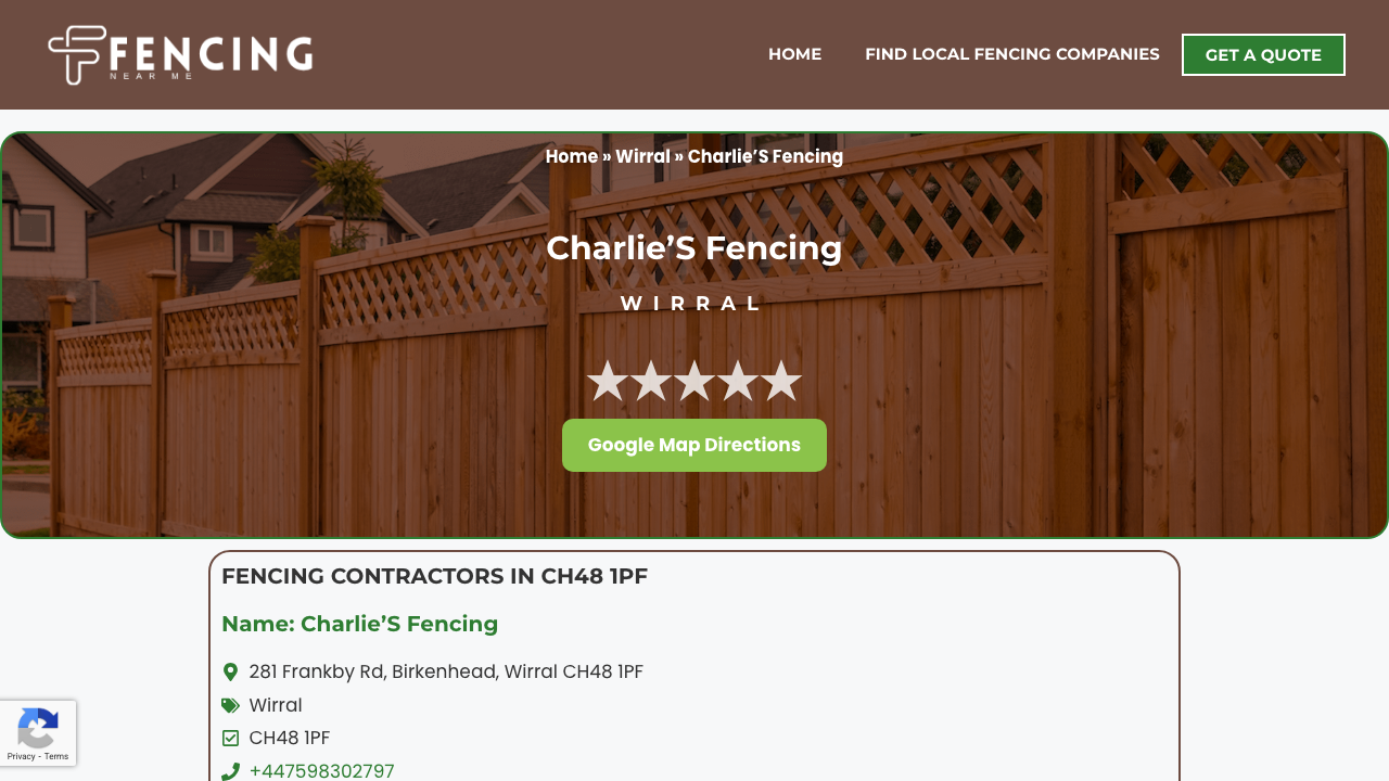 CHARLIE'S FENCING LIMITED website preview