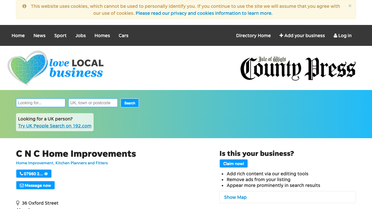 C'N'C HOME IMPROVEMENTS LIMITED website preview