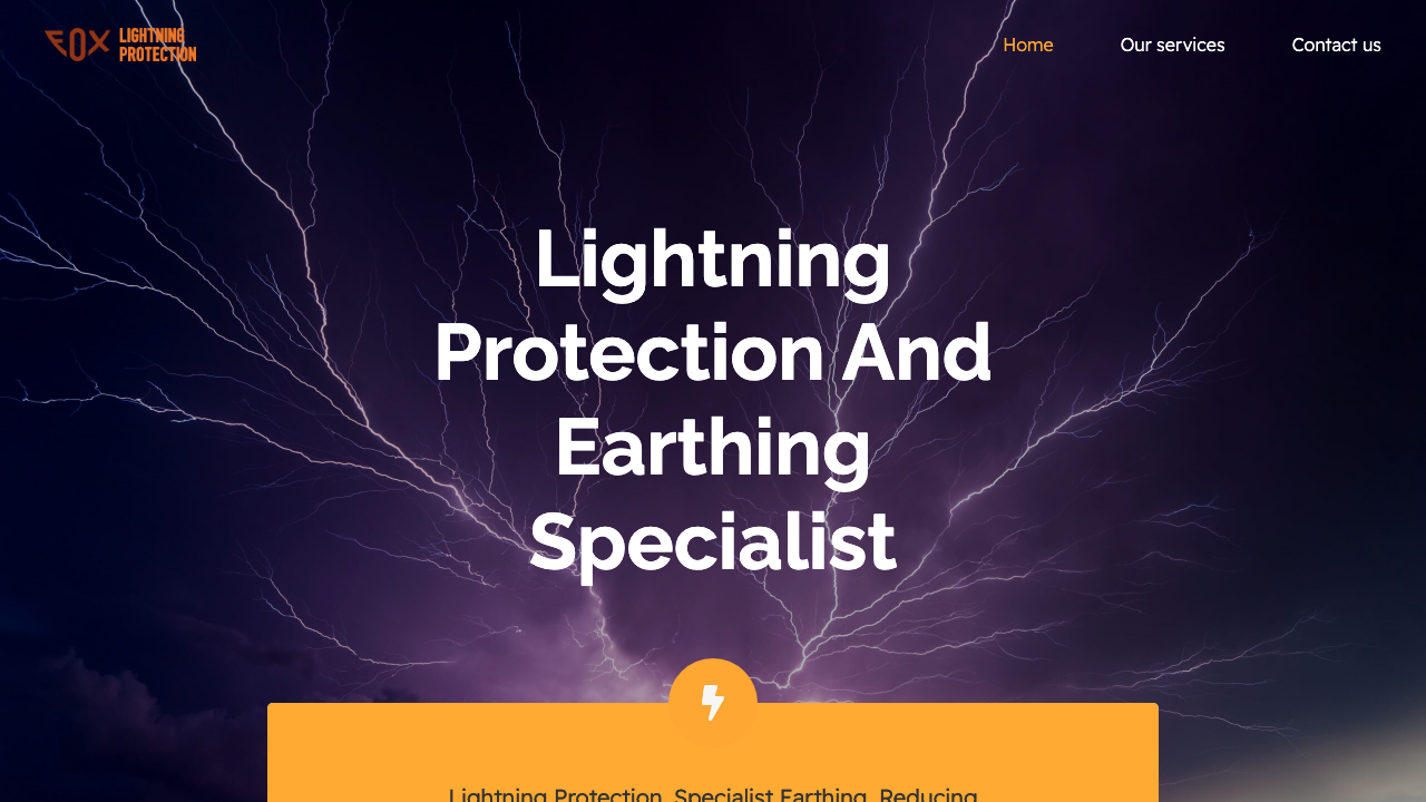FOX LIGHTNING PROTECTION LTD website preview