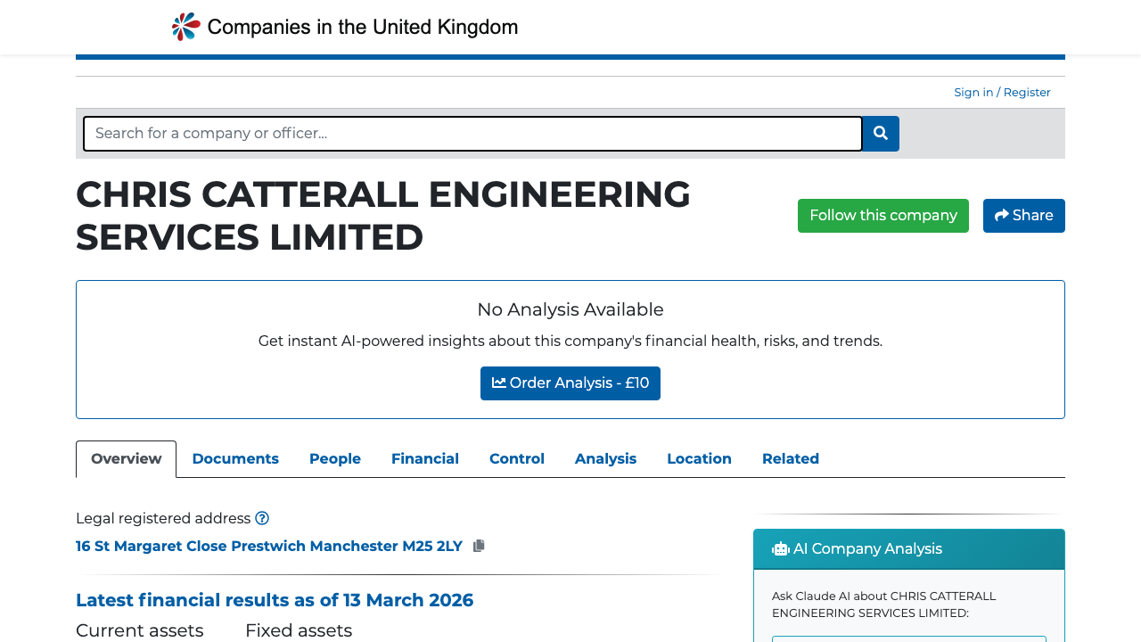 CHRIS CATTERALL ENGINEERING SERVICES LIMITED website preview