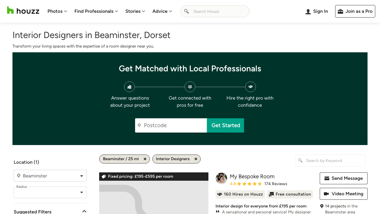 BEAMINSTER INTERIORS LTD website preview