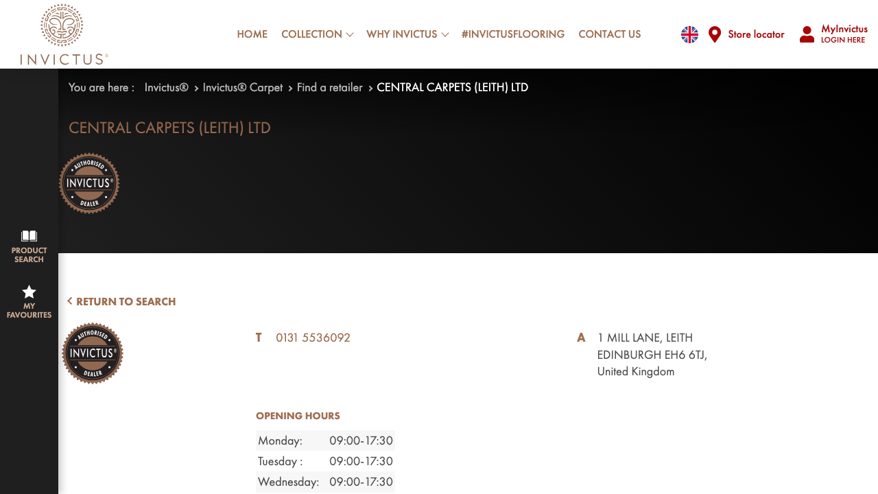 CENTRAL CARPETS (LEITH) LTD. website preview