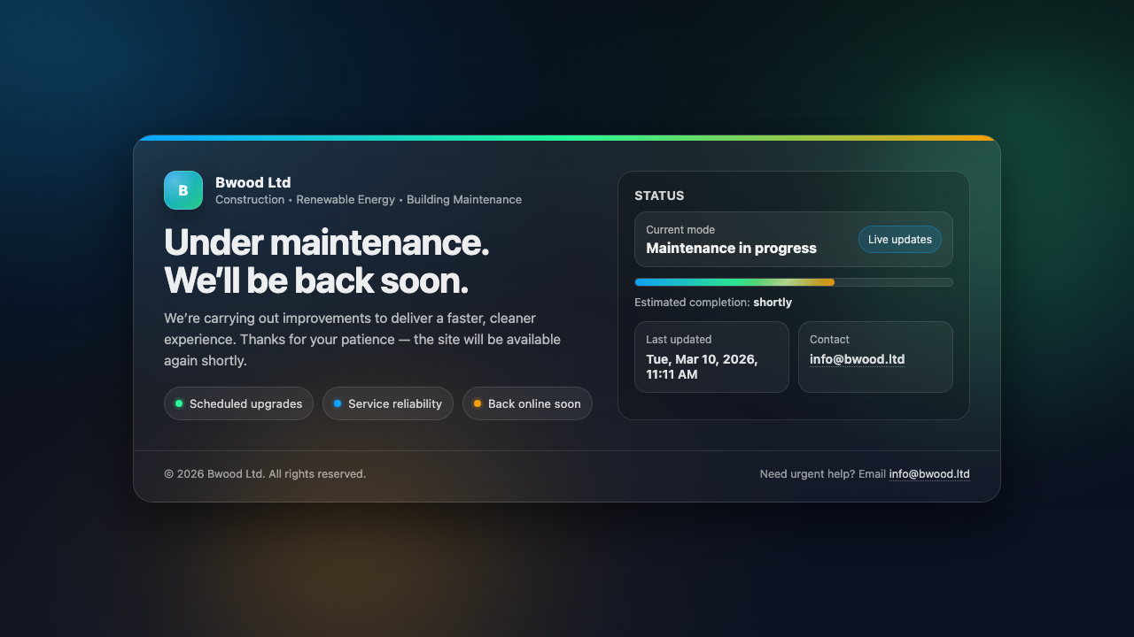 BWOOD CONSTRUCTION SERVICES LTD website preview