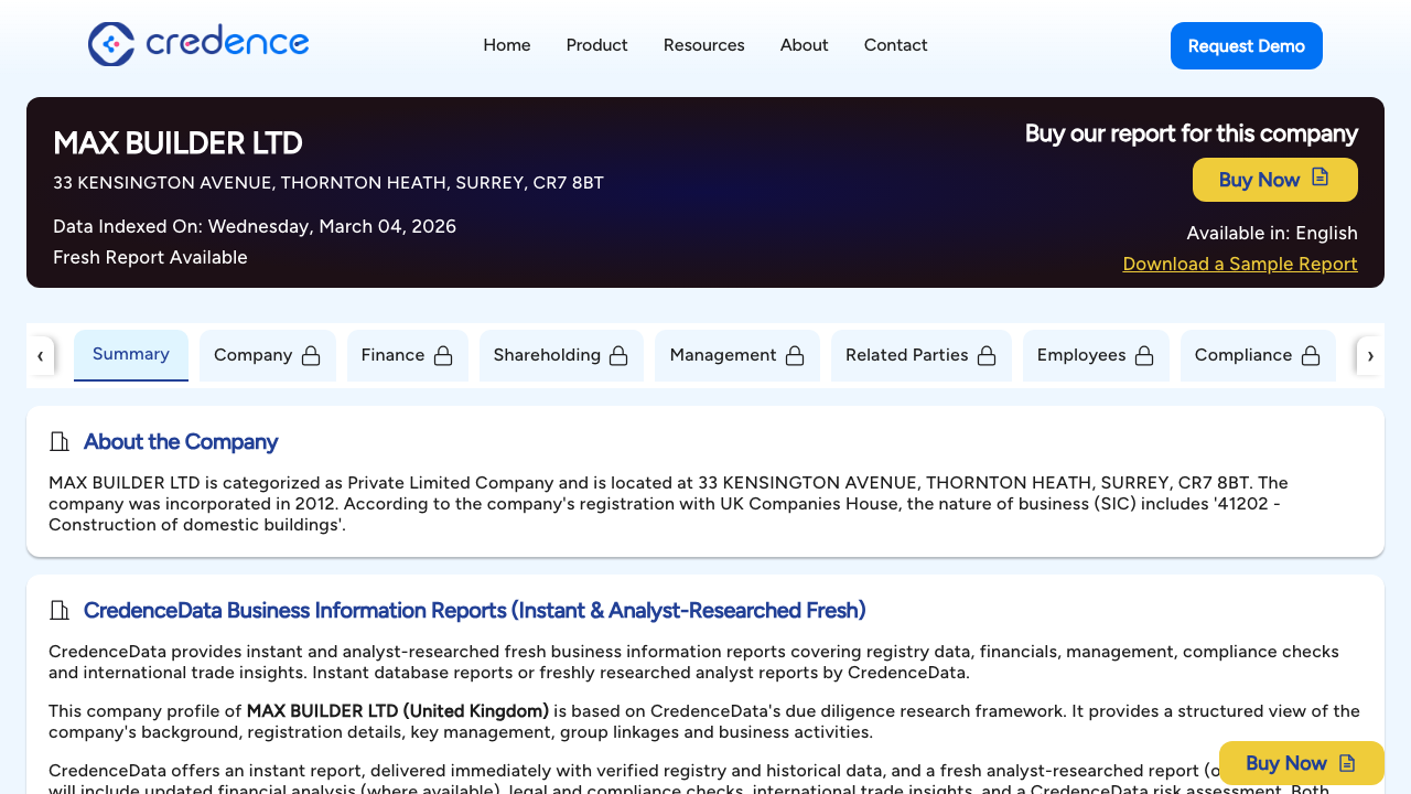 BUILDER MAX LTD website preview