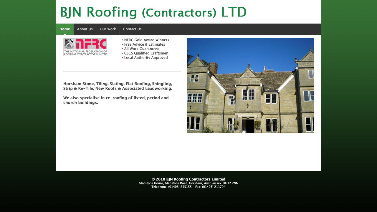 BJN ROOFING (SURREY) LTD. website preview