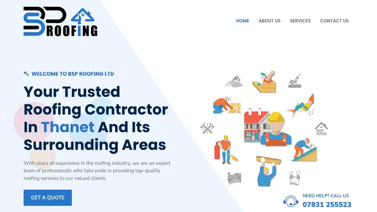 BSP ROOFING LIMITED website preview