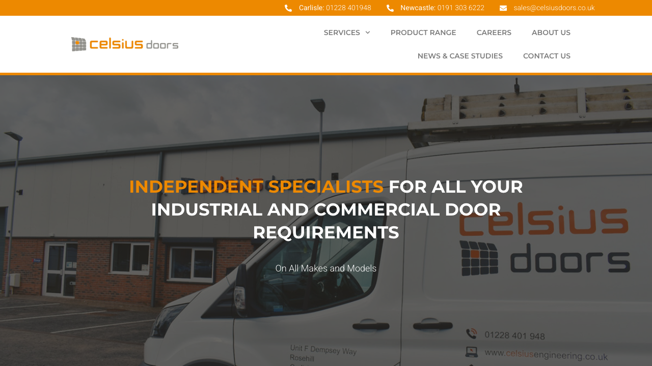 CELSIUS DOORS LIMITED website preview