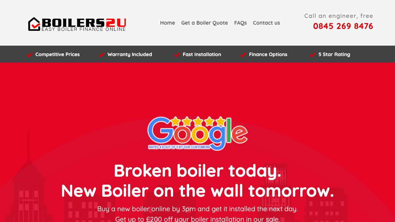 BOILERS 2 U LTD website preview