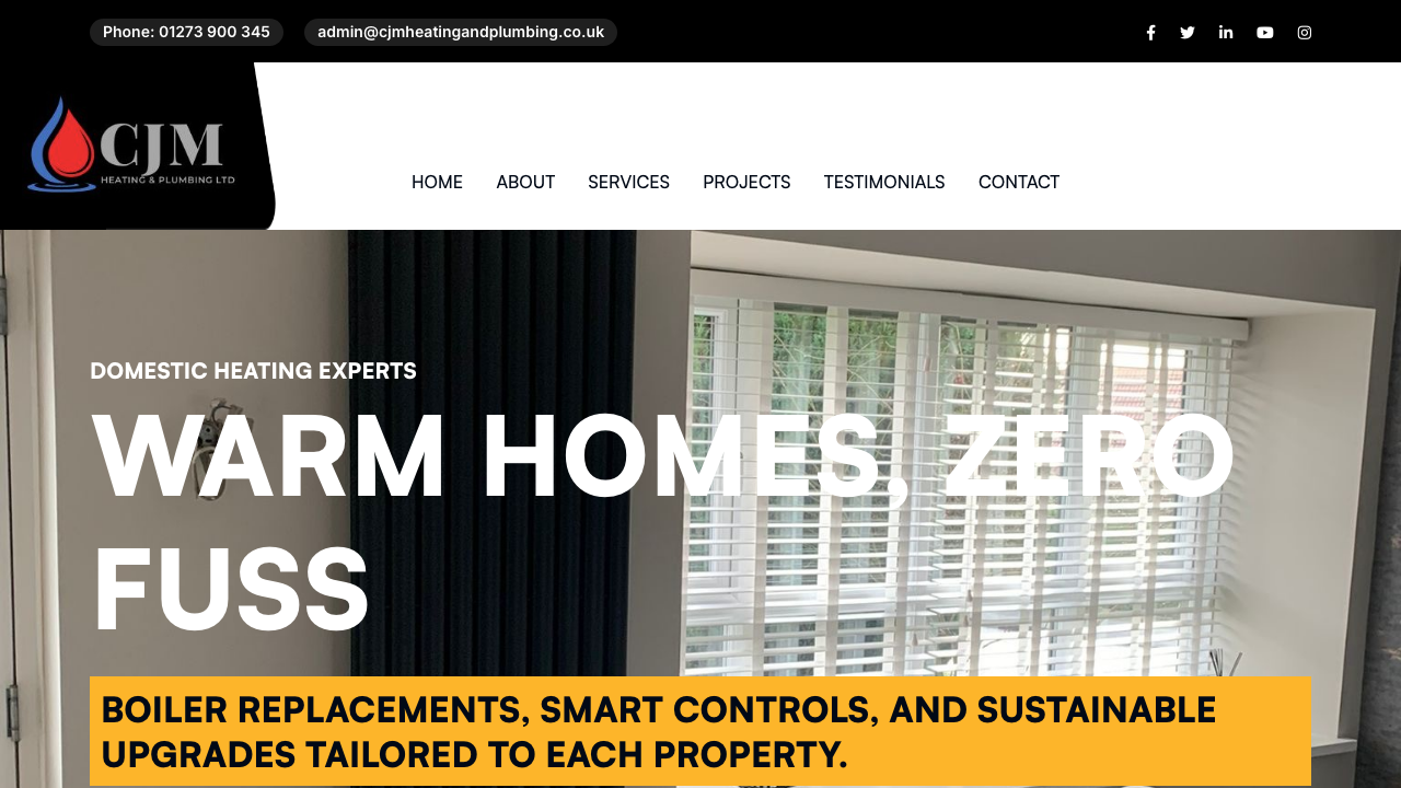 CJM HEATING & PLUMBING LIMITED website preview