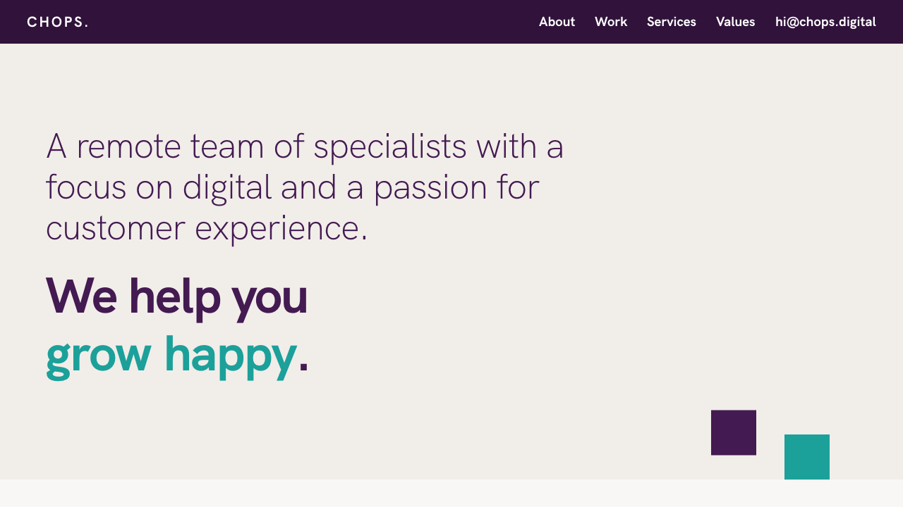 CHOPS. DIGITAL LTD website preview