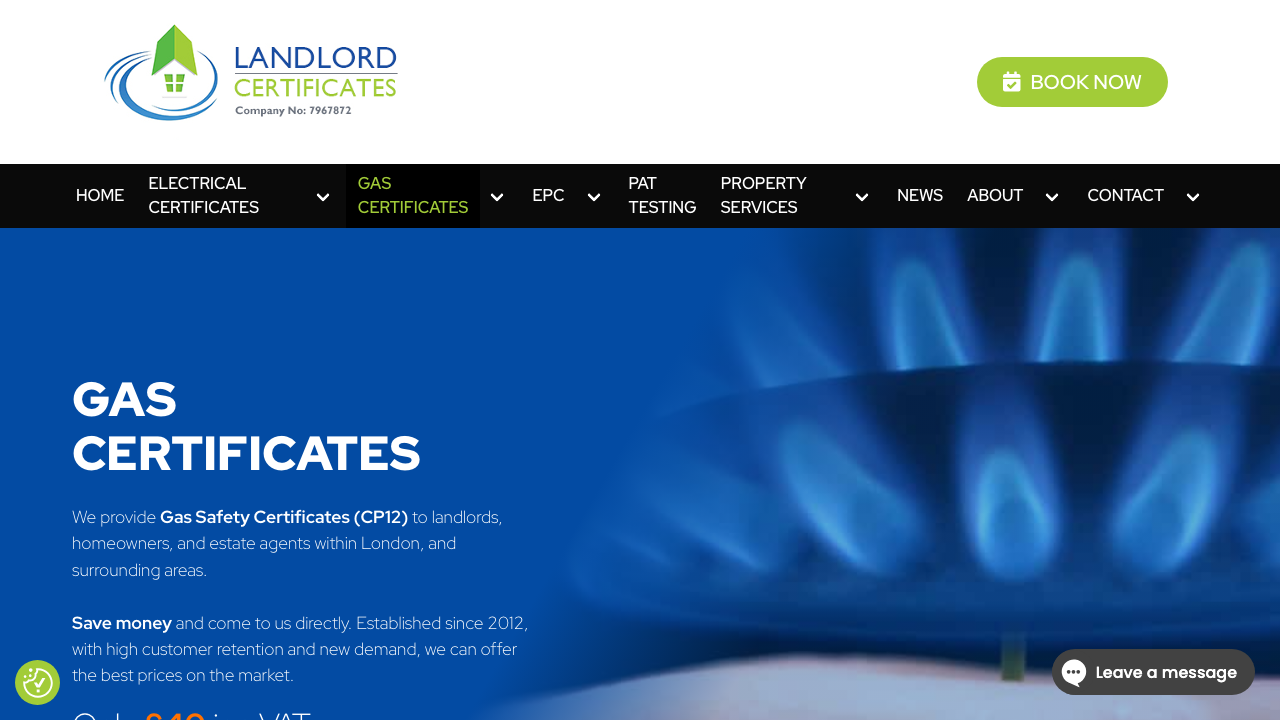 GAS CERTIFICATE LTD website preview