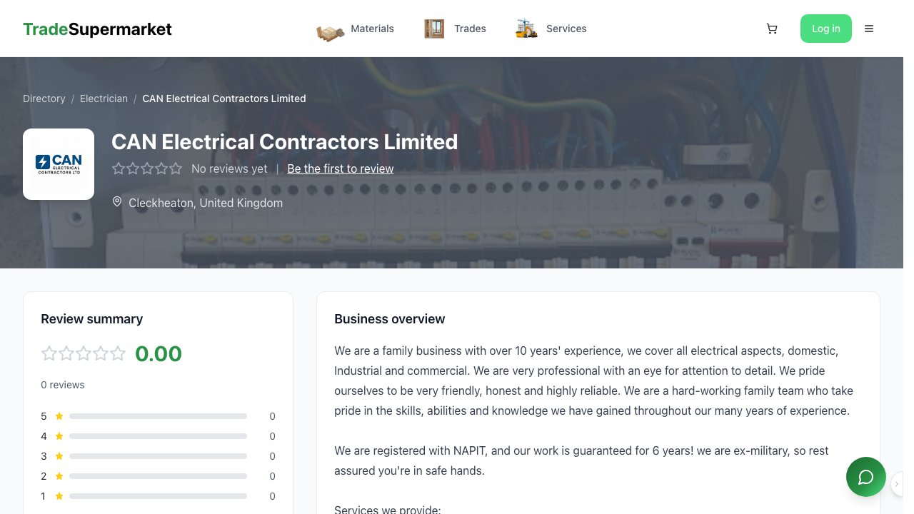 CAN ELECTRICAL CONTRACTORS LIMITED website preview