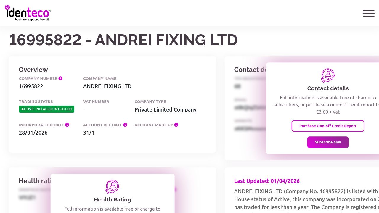 ANDREI FIXING LTD website preview