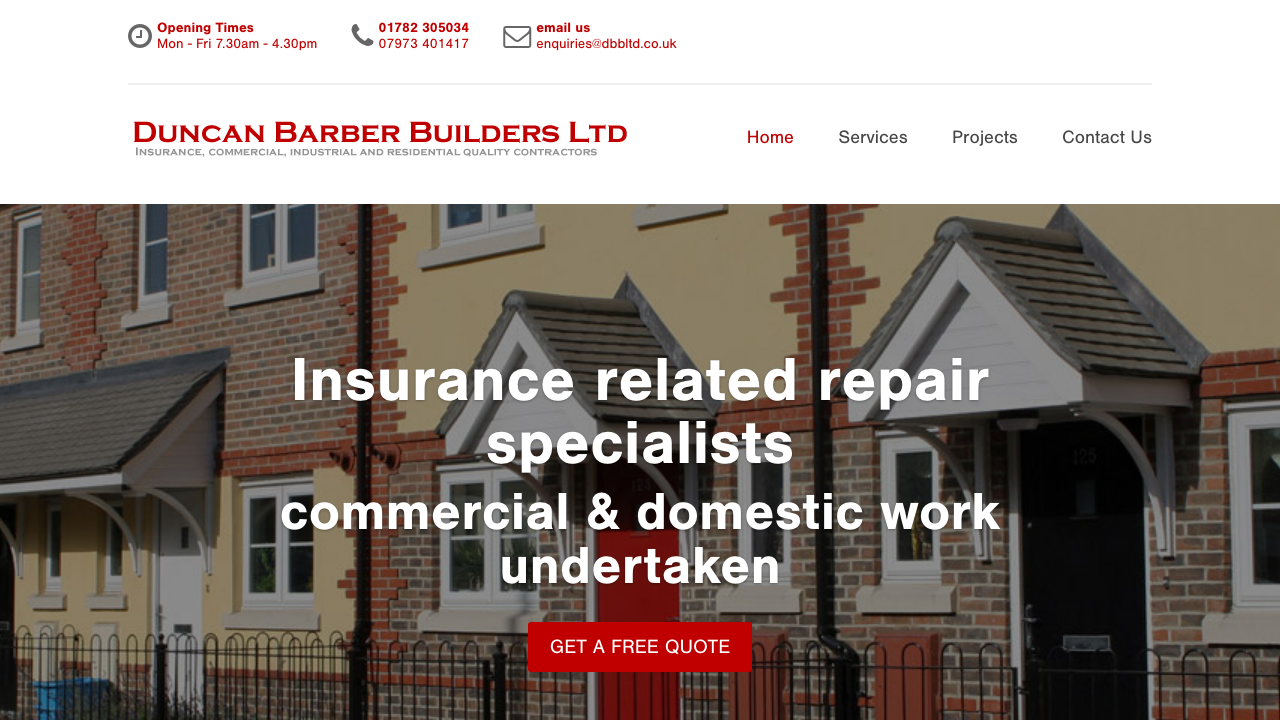 BARBER CONSTRUCTION LIMITED website preview
