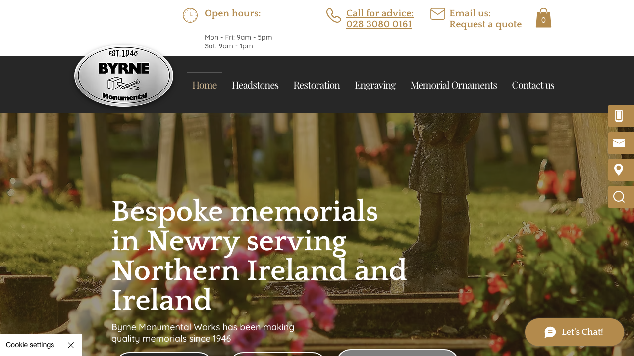 BYRNE MONUMENTAL WORKS LTD website preview