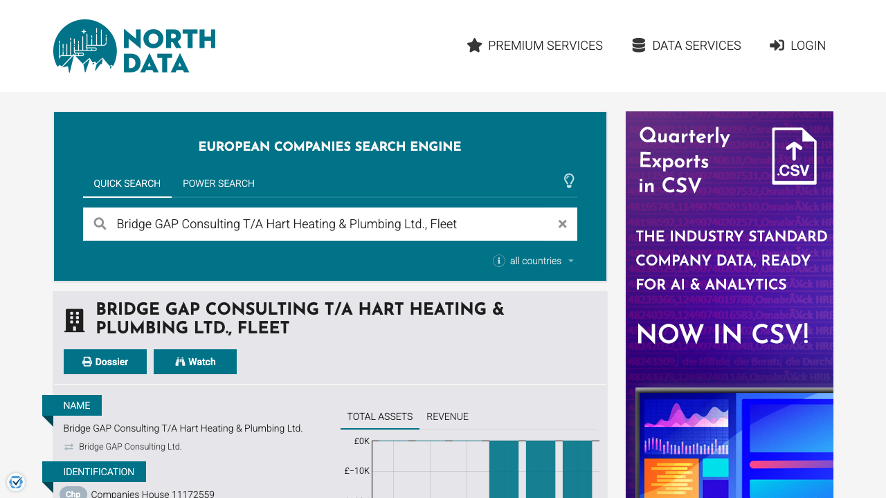 BRIDGE GAP CONSULTING T/A HART HEATING & PLUMBING LIMITED website preview
