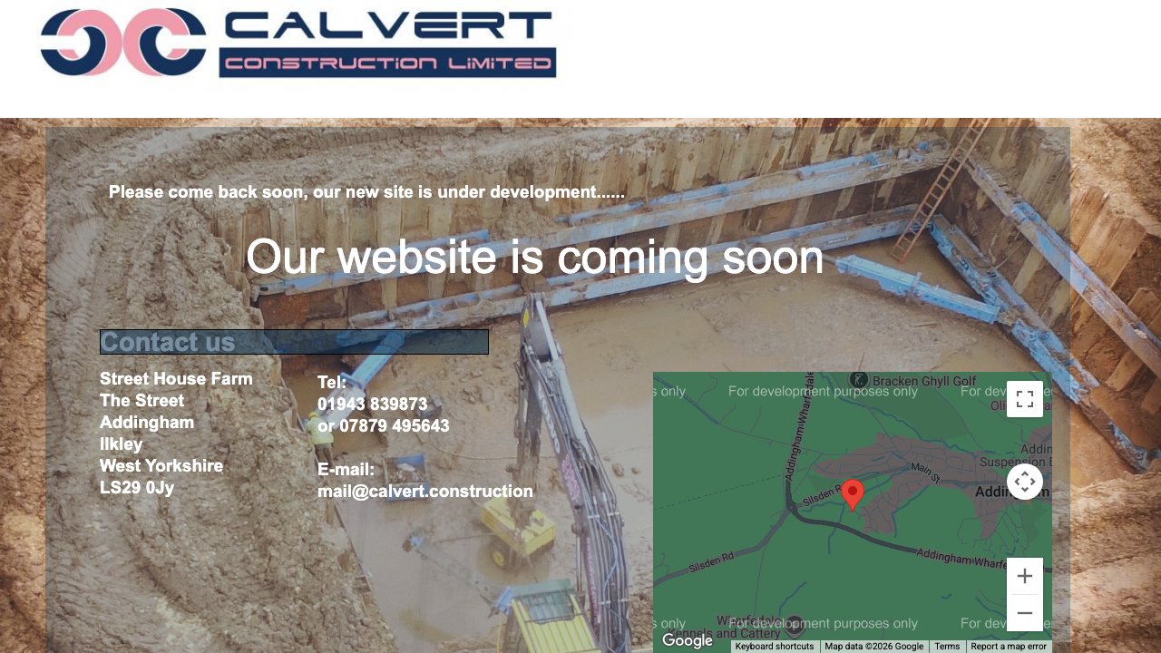 CALVERT CONSTRUCTION LIMITED website preview