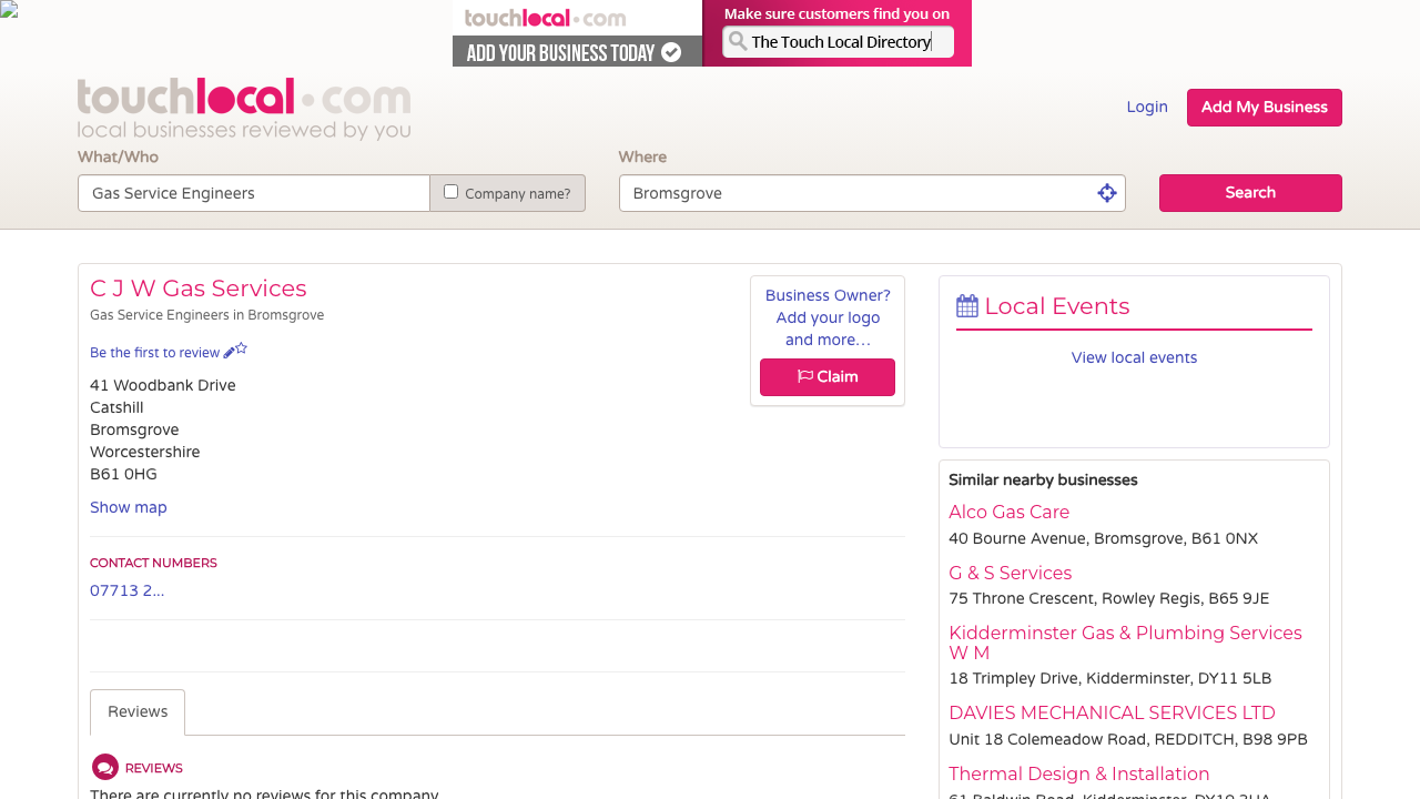 CJW GAS SERVICES LTD website preview