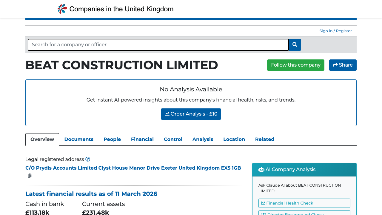 BEAT CONSTRUCTION LIMITED website preview