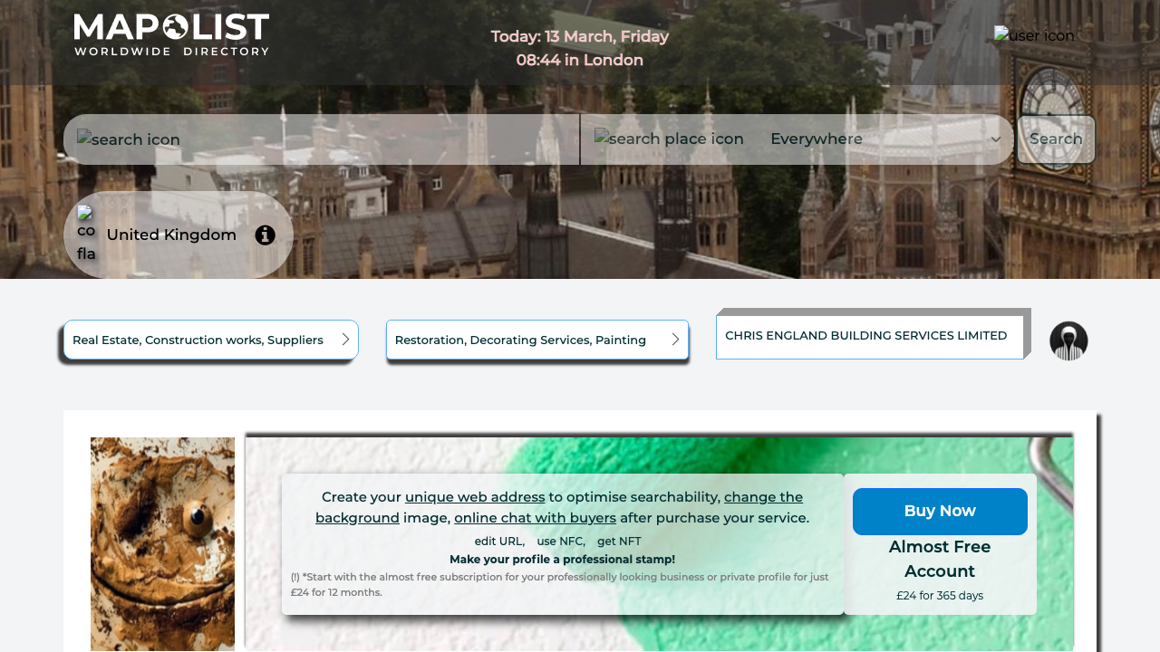 CHRIS ENGLAND BUILDING SERVICES LIMITED website preview