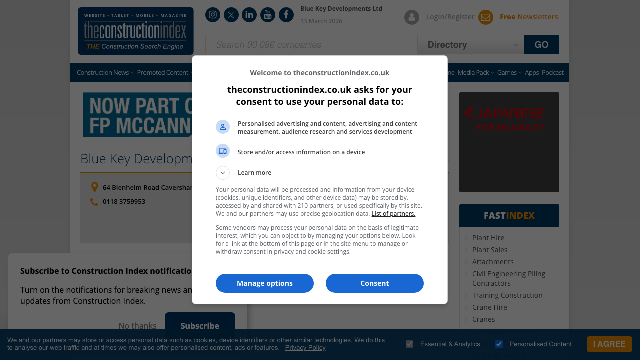 BLUE KEY DEVELOPMENTS LTD website preview