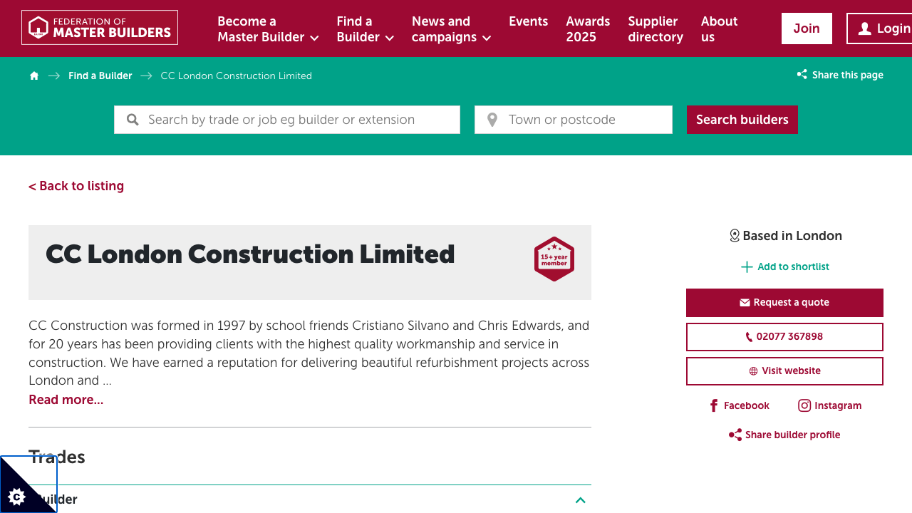 CC CONSERVATORIES LTD website preview