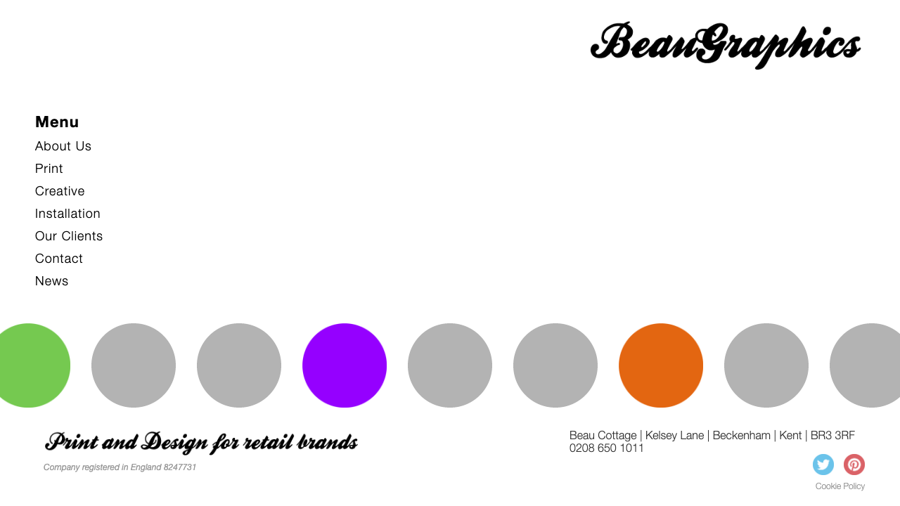 BEAU GRAPHICS LIMITED website preview