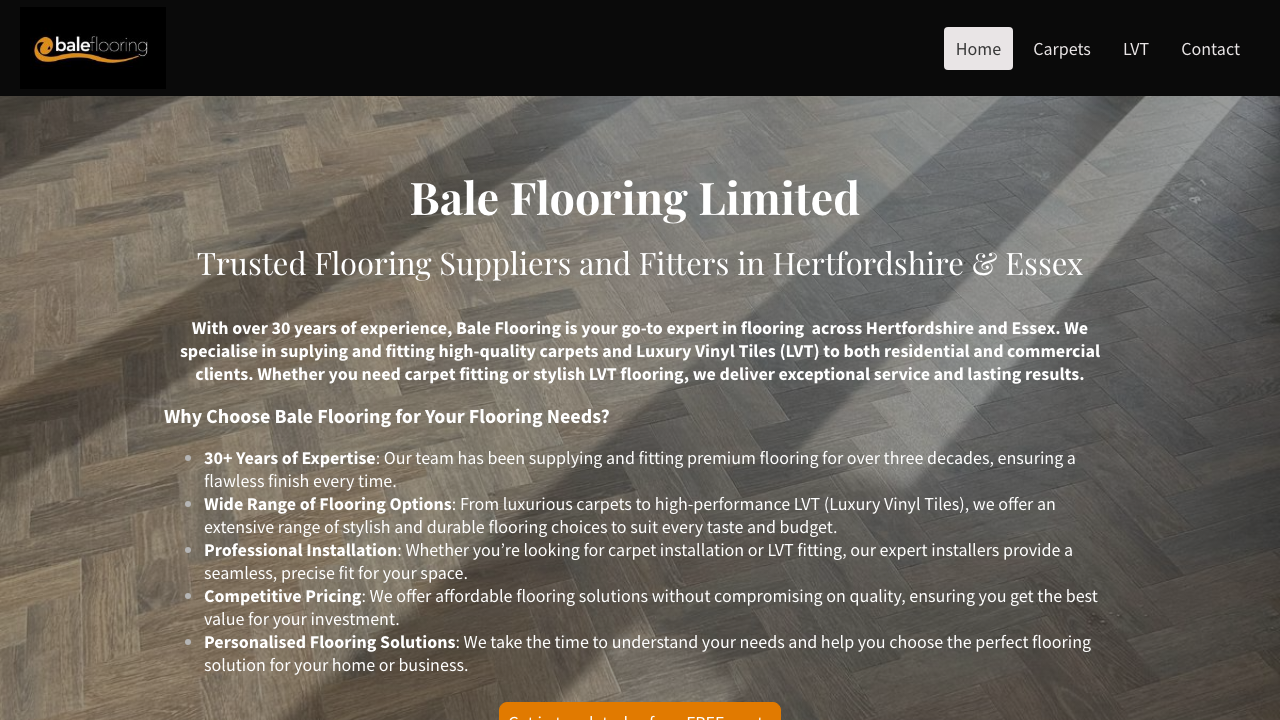 BALE FLOORING LIMITED website preview