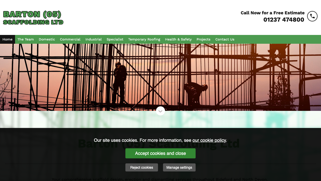 BARTON (05) SCAFFOLDING LIMITED website preview