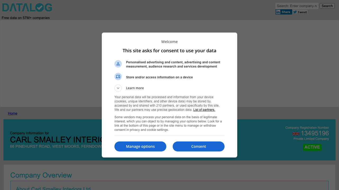 CARL SMALLEY INTERIORS LIMITED website preview