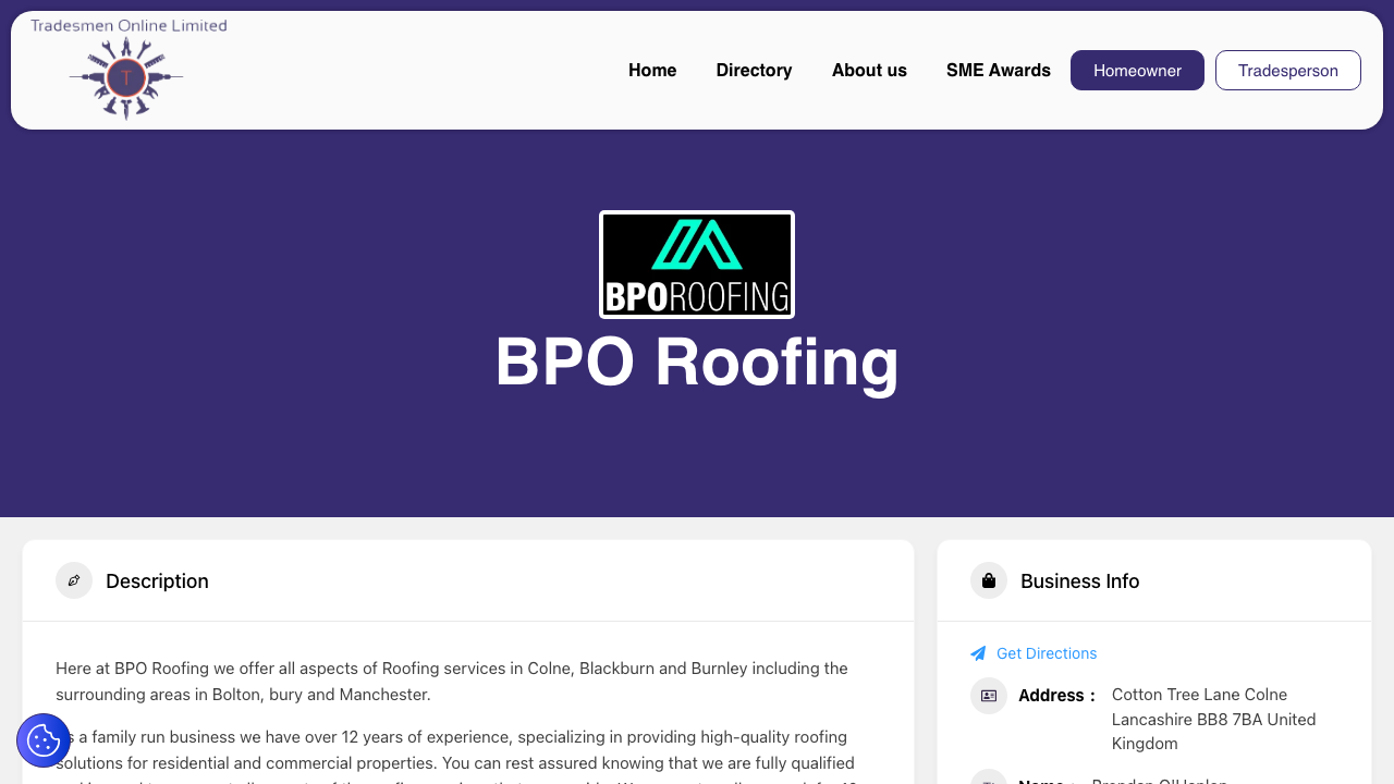 BPO ROOFING LTD website preview