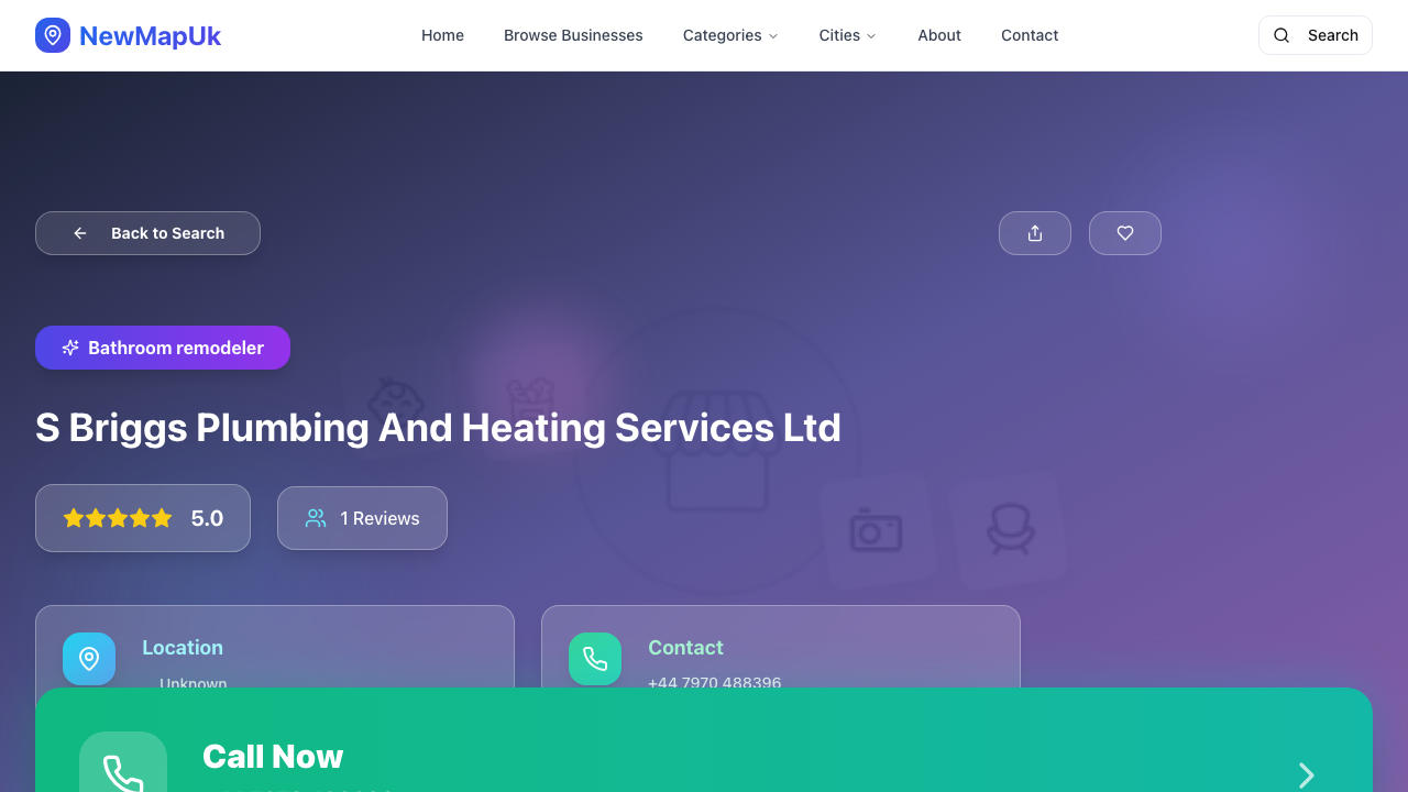 BRIGGS PLUMBING & HEATING SERVICES LIMITED website preview