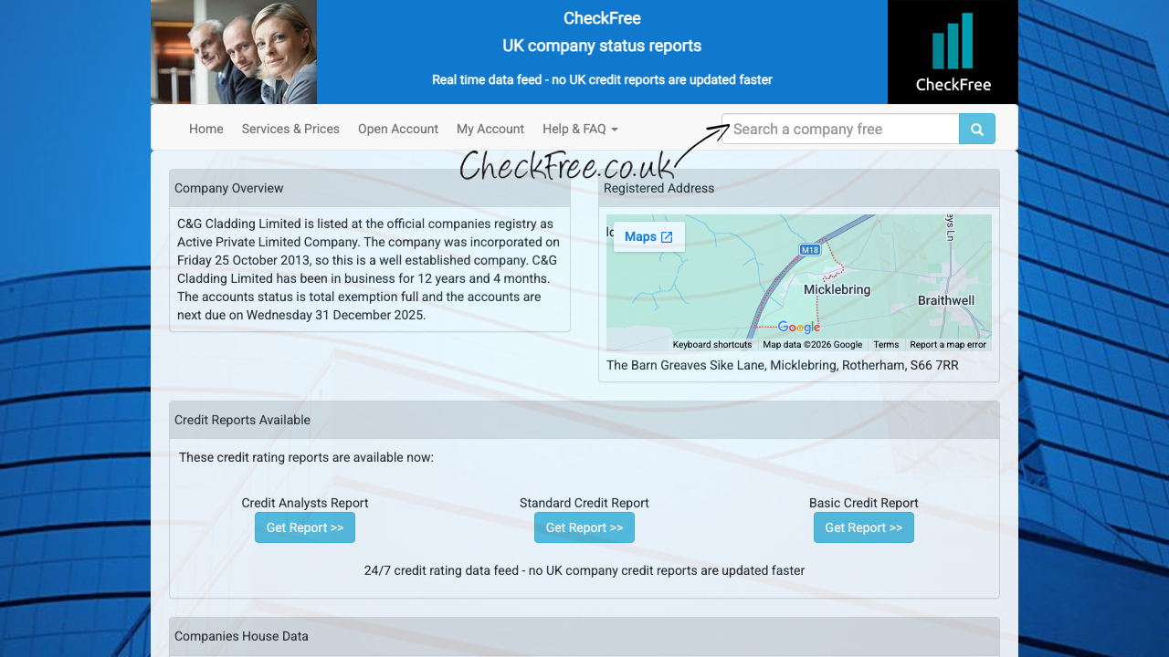 C&G HOLDINGS LIMITED website preview