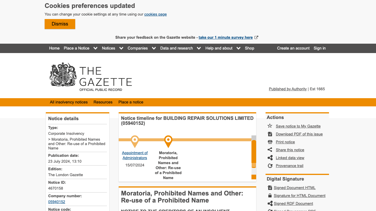 BUILDING REPAIR SOLUTIONS LIMITED website preview