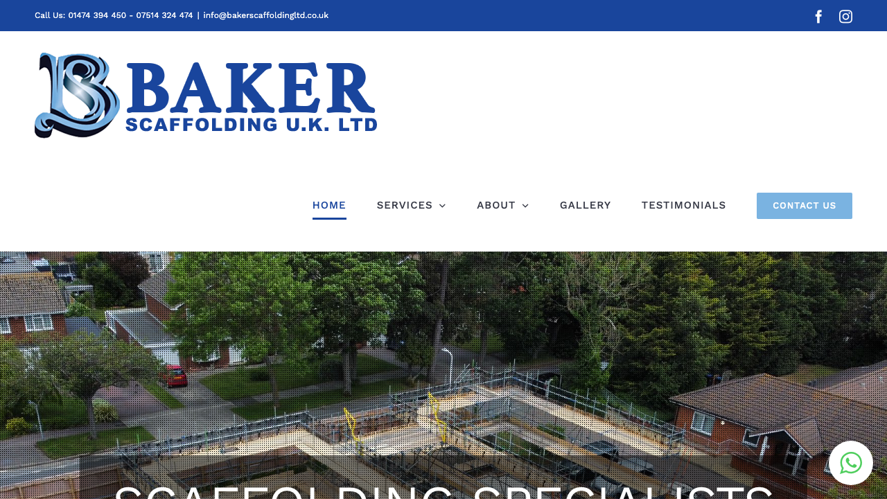 BAKER SCAFFOLDING (UK) LTD website preview