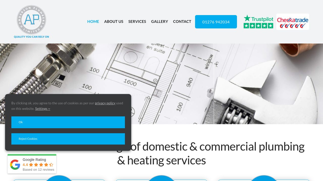 ANDERSON PLUMBERS LIMITED website preview