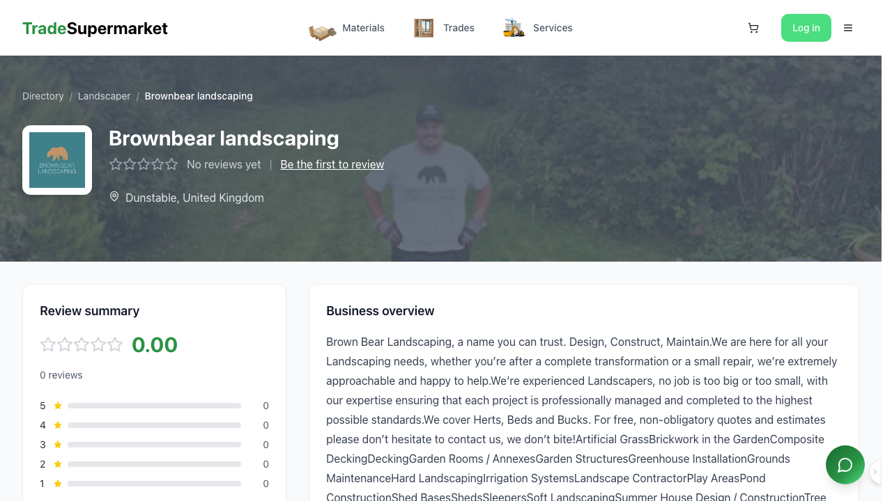 BROWN BEAR LANDSCAPING LTD website preview