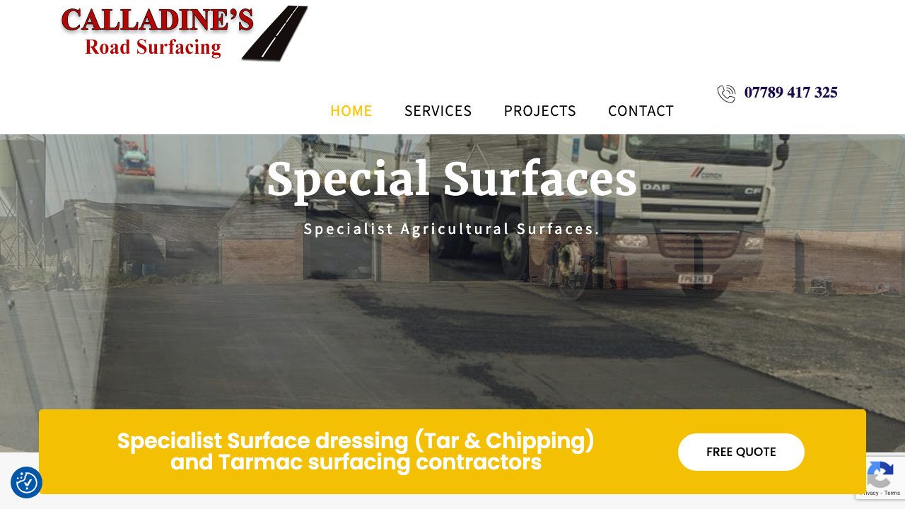 CALLADINES SURFACING LIMITED website preview