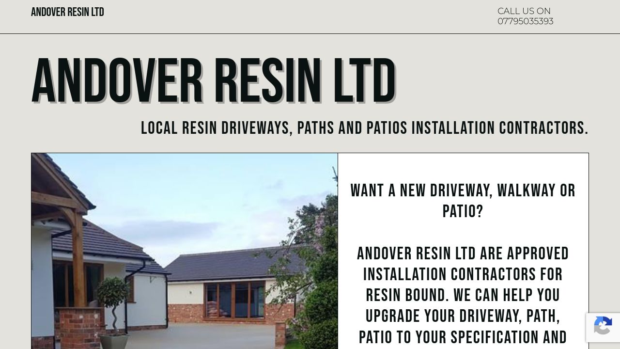 ANDOVER RESIN LTD website preview