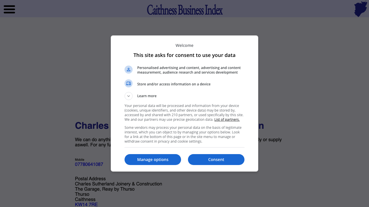 CHARLES SUTHERLAND JOINERY & CONSTRUCTION website preview
