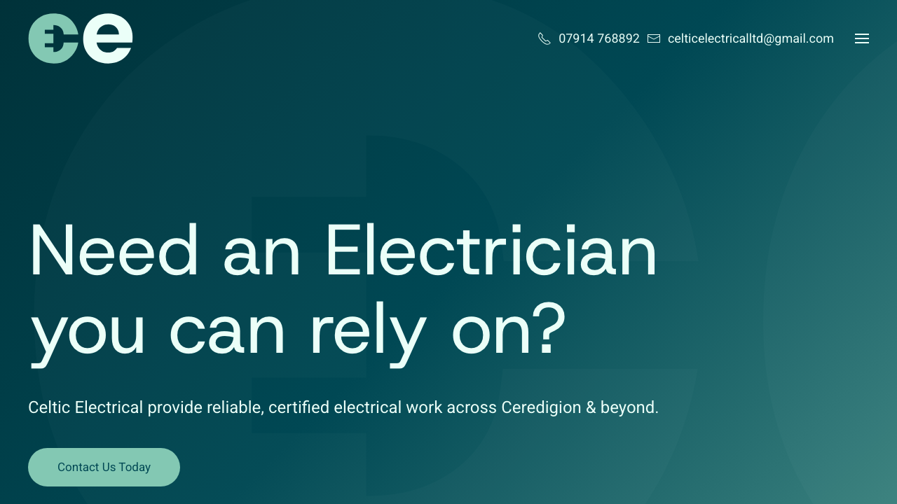 CELTIC ELECTRICAL LTD website preview